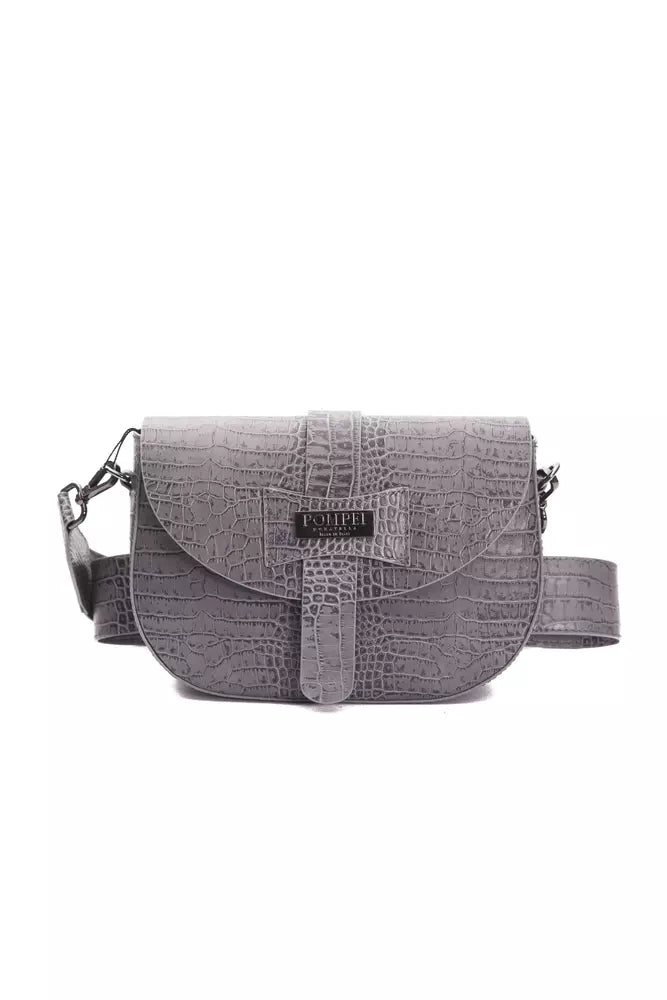 Sac bandoulière en cuir gris Pompei Donatella pour femme