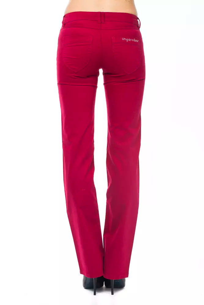 Pantalon femme en coton rouge Ungaro Fever