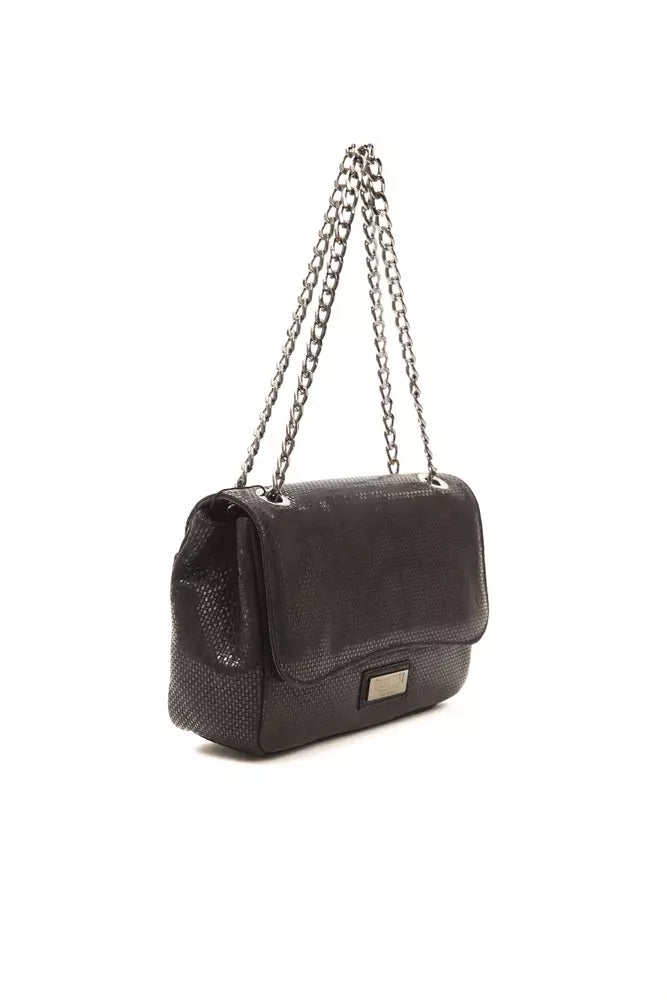 Pompei Donatella – Schwarze Umhängetasche aus Leder für Damen