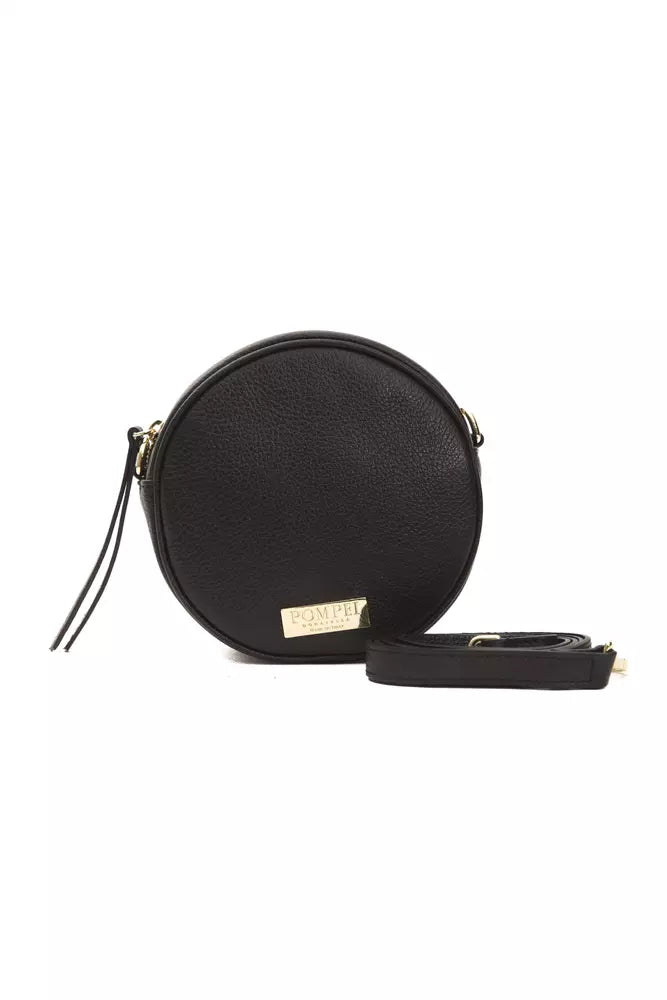 Pompei Donatella – Schwarze Umhängetasche aus Leder für Damen
