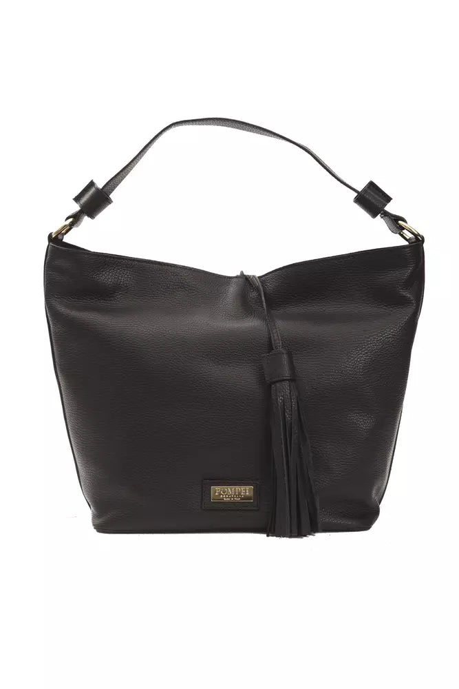 Sac à bandoulière en cuir noir Pompei Donatella pour femme