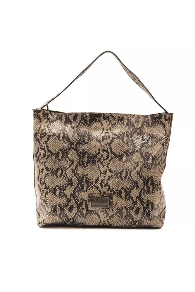 Sac porté épaule en cuir marron Donatella Pompéi pour femme