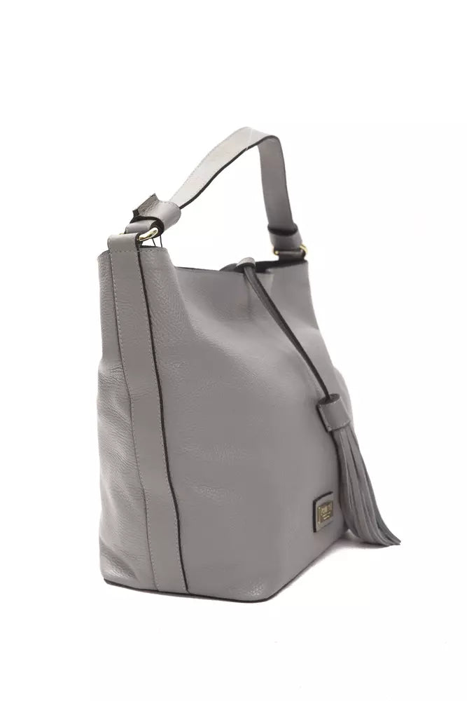 Sac à bandoulière en cuir gris Pompei Donatella pour femme