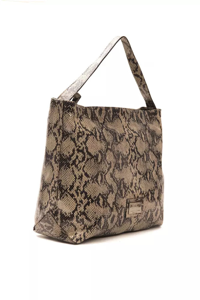 Sac porté épaule en cuir marron Donatella Pompéi pour femme