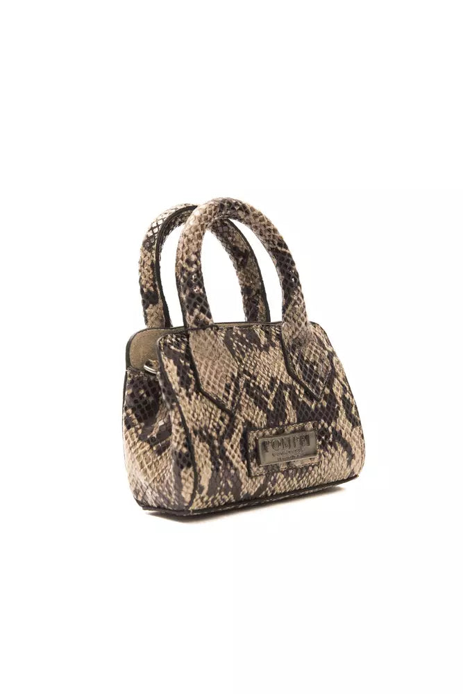 Pompei Donatella Damen-Umhängetasche aus braunem Leder