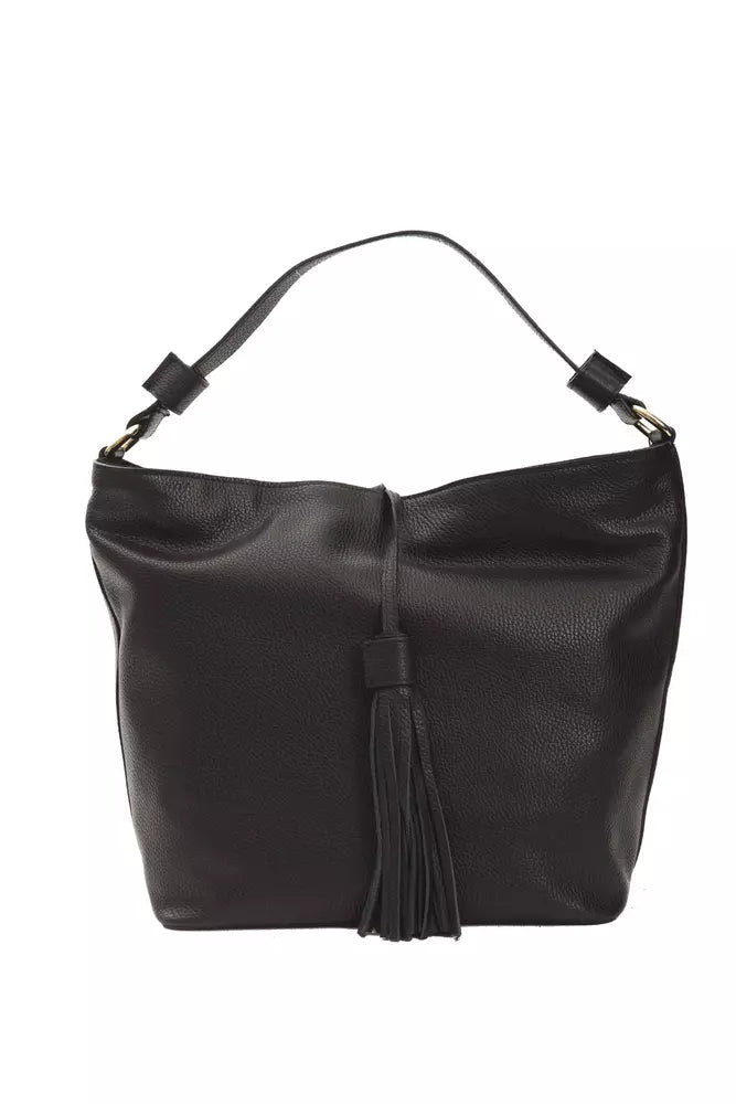 Sac à bandoulière en cuir noir Pompei Donatella pour femme