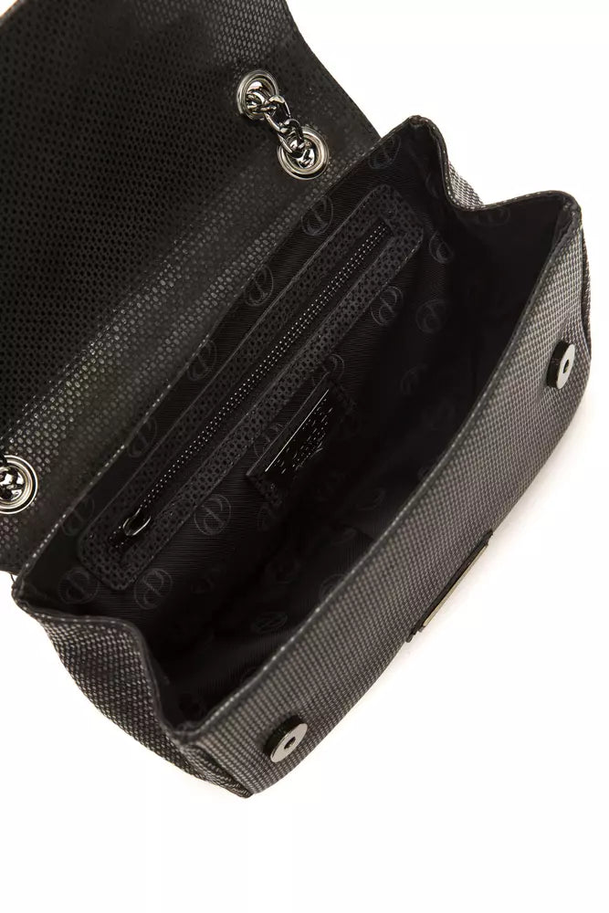 Pompei Donatella – Schwarze Umhängetasche aus Leder für Damen