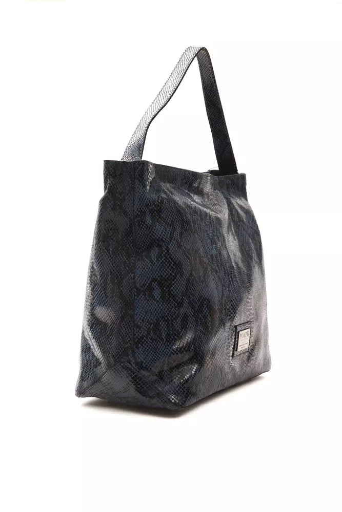Sac porté épaule en cuir bleu Pompei Donatella pour femme