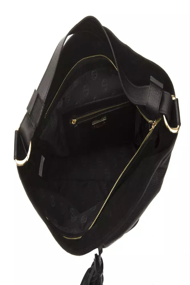 Sac à bandoulière en cuir noir Pompei Donatella pour femme