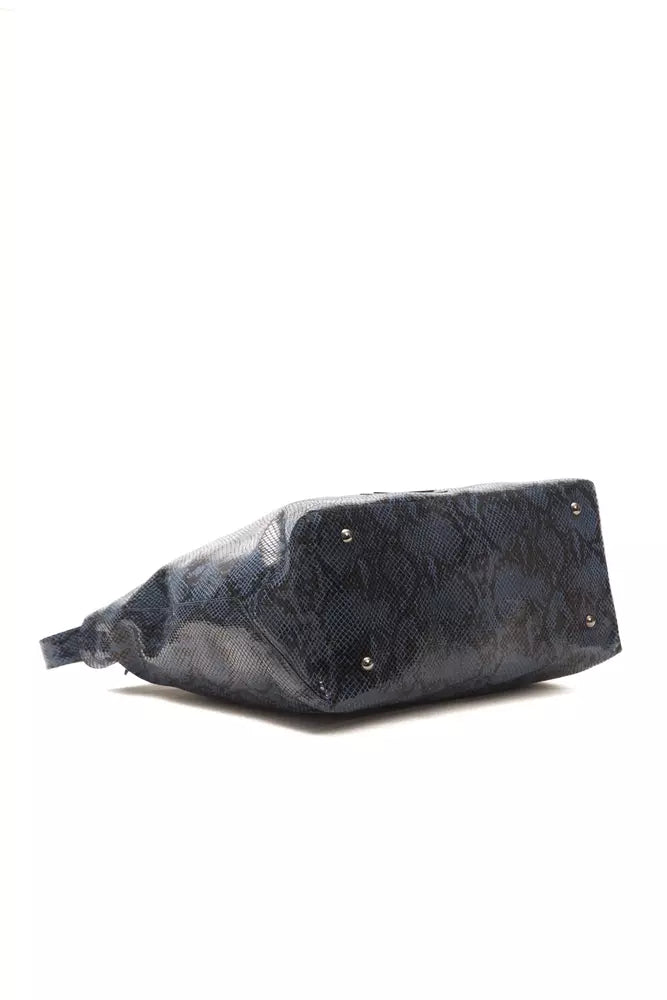 Sac porté épaule en cuir bleu Pompei Donatella pour femme
