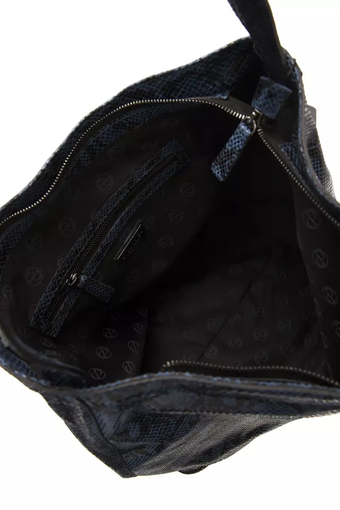 Sac porté épaule en cuir bleu Pompei Donatella pour femme