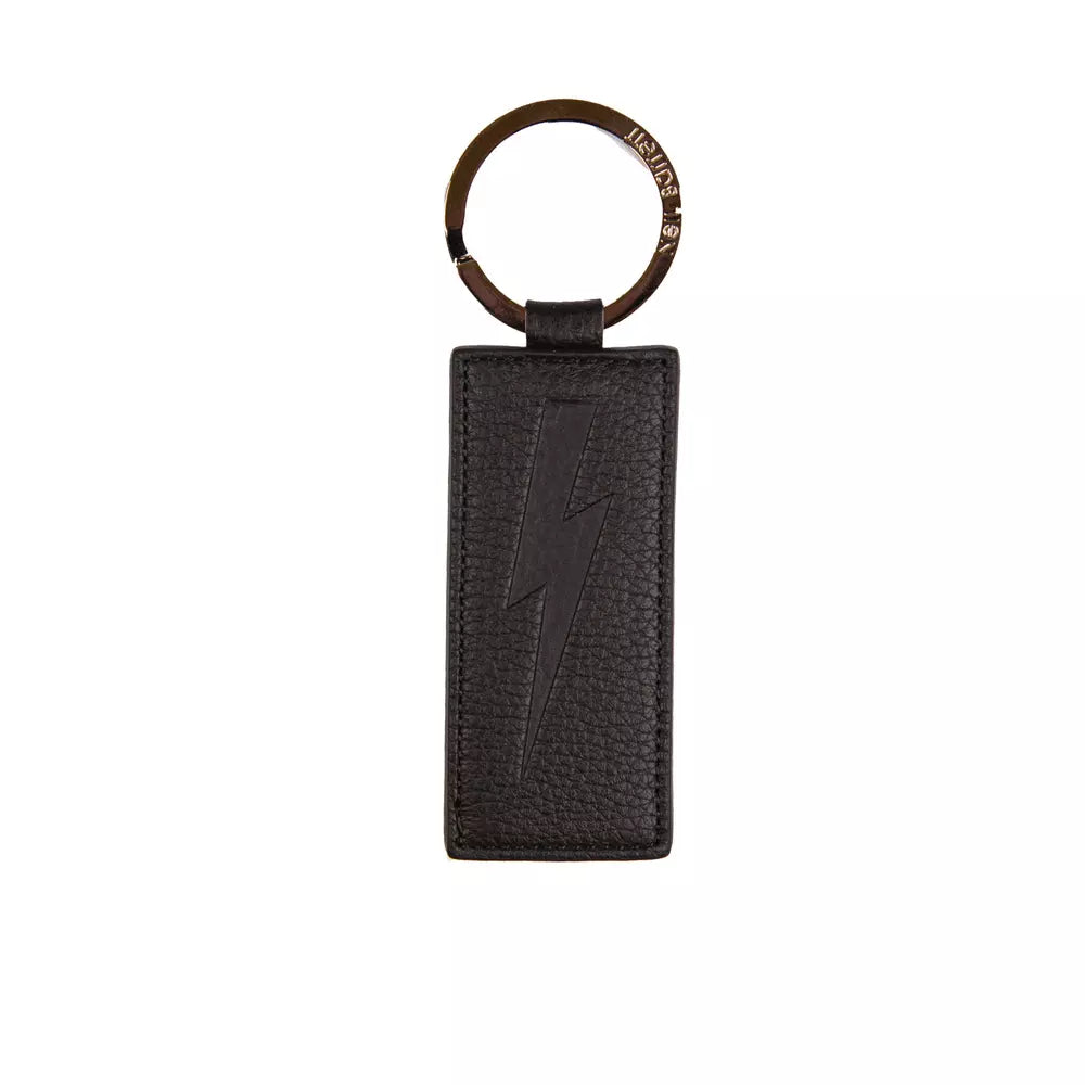 Porte-clés Neil Barrett en cuir noir pour homme