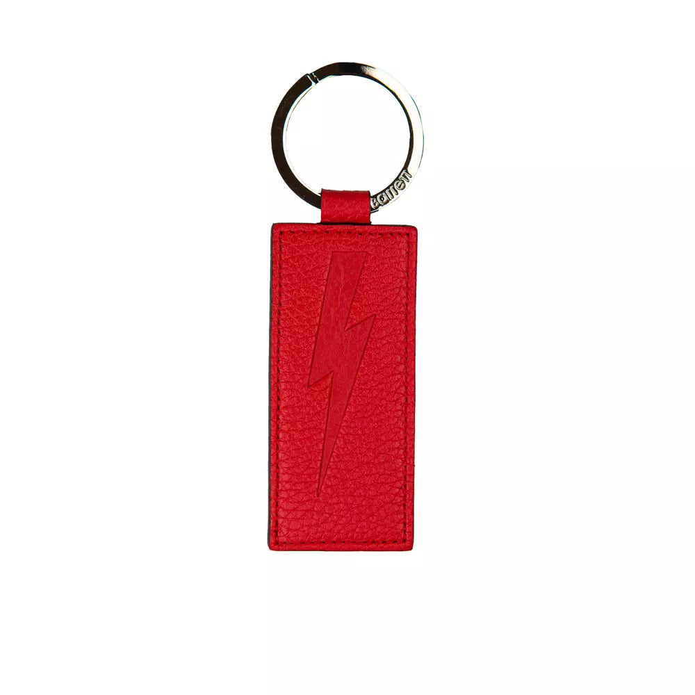 Neil Barrett Porte-clés en cuir rouge pour homme