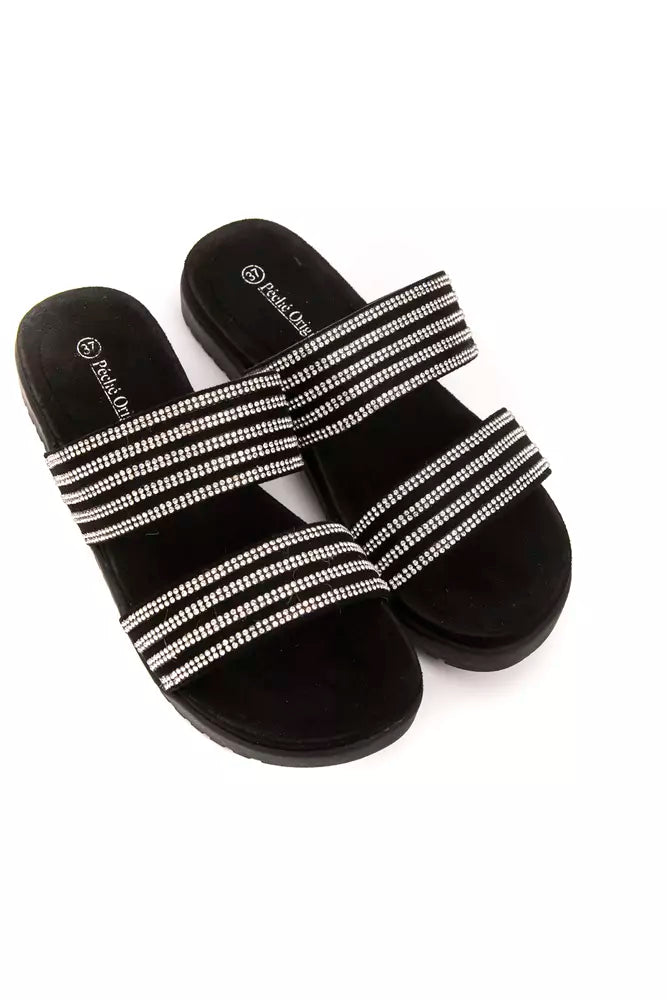 Péché Originel Damen-Sandale aus silbernem Textil