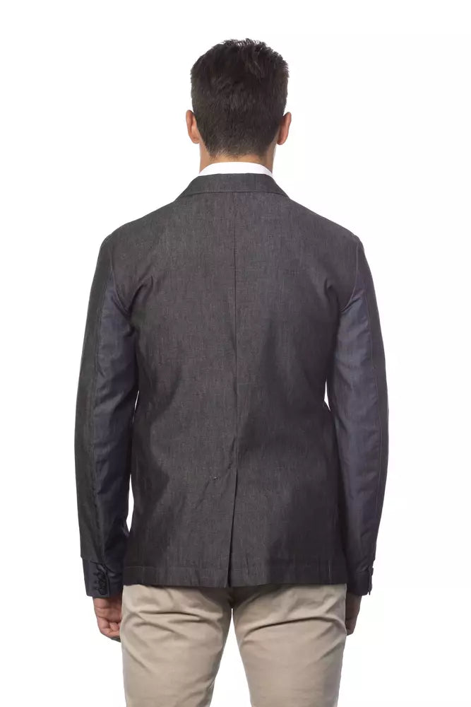 Blazer simple boutonnage en coton gris Verri pour homme