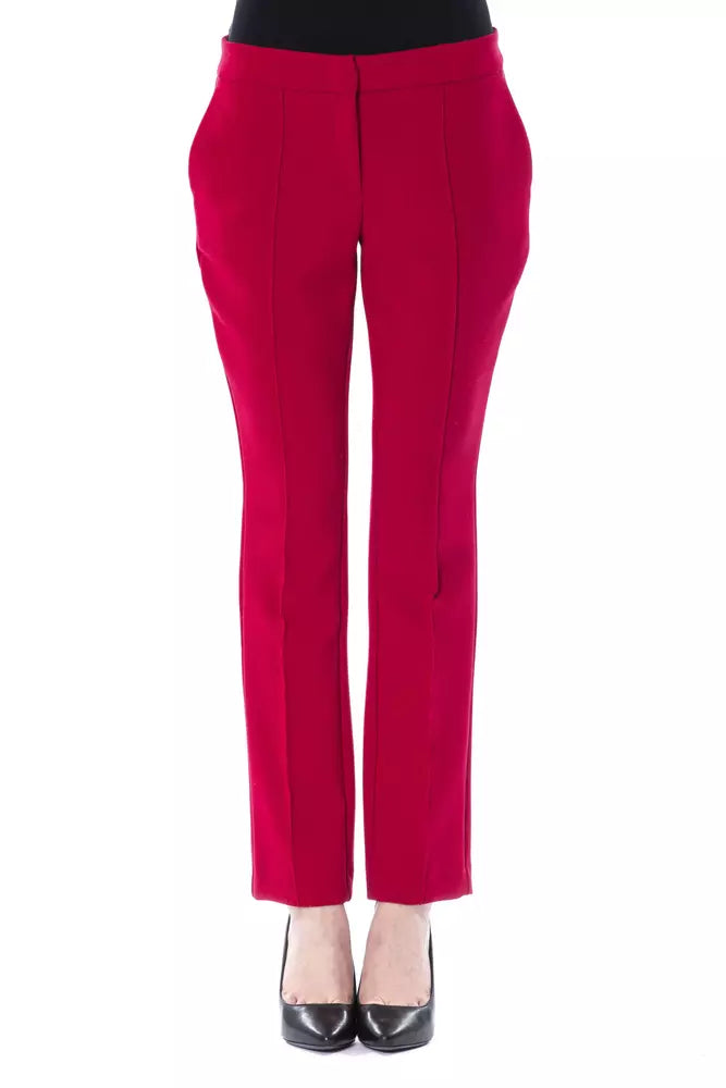 Pantalon femme en polyester fuchsia BYBLOS