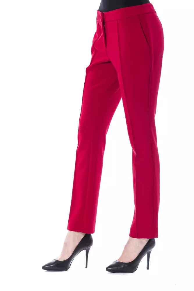 Pantalon femme en polyester fuchsia BYBLOS