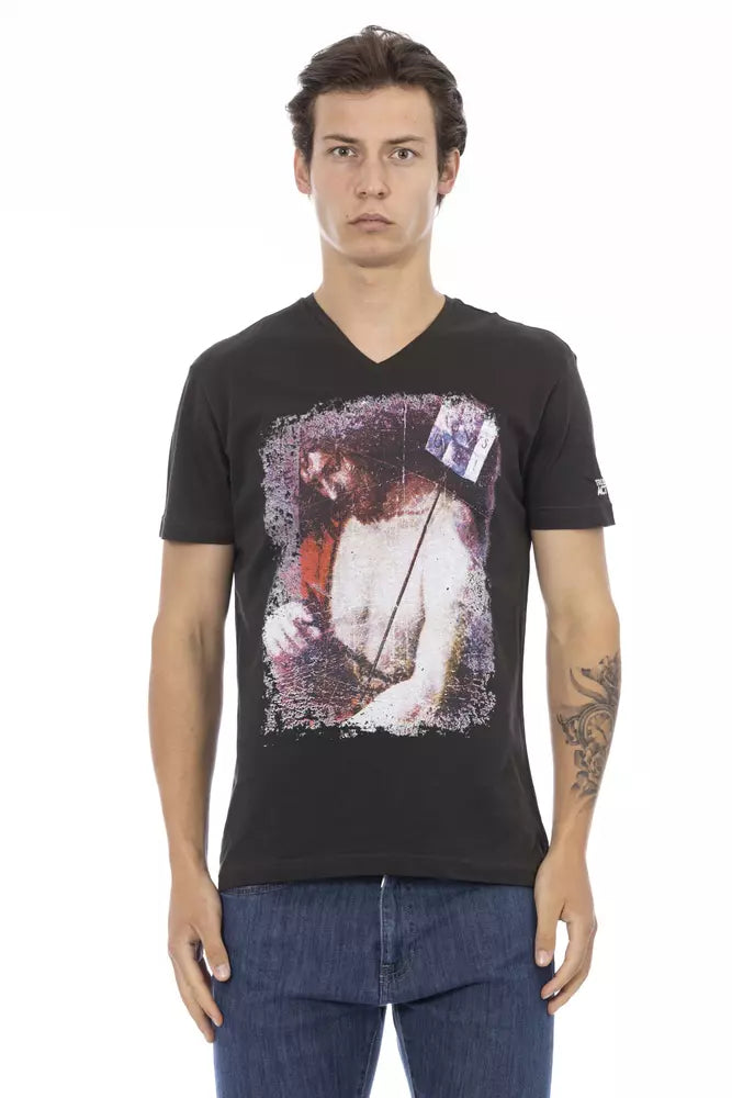 T-shirt noir en coton pour homme Trussardi Action