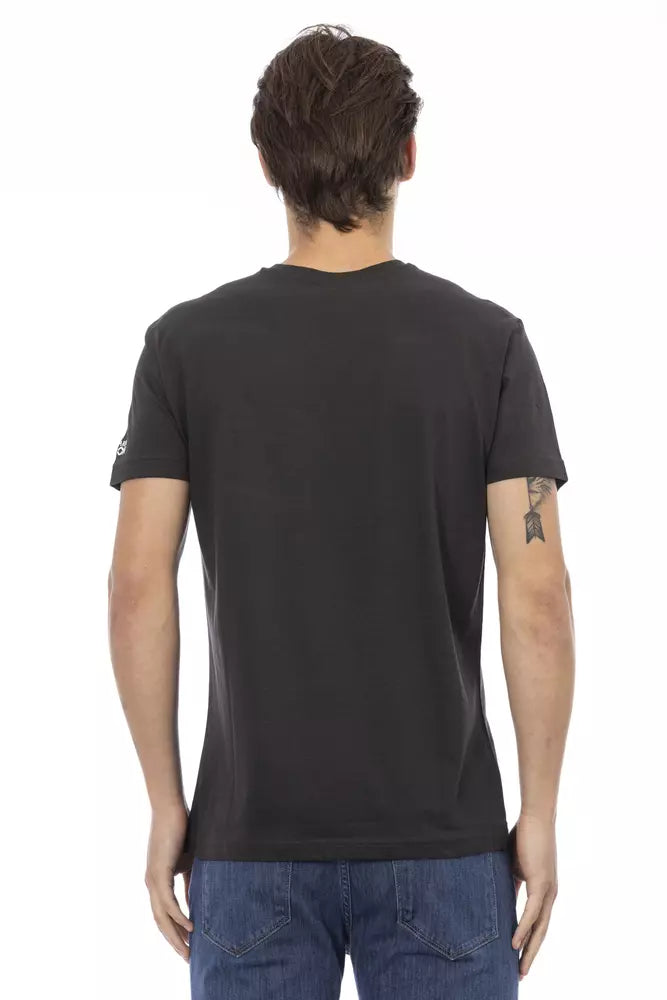 T-shirt noir en coton pour homme Trussardi Action