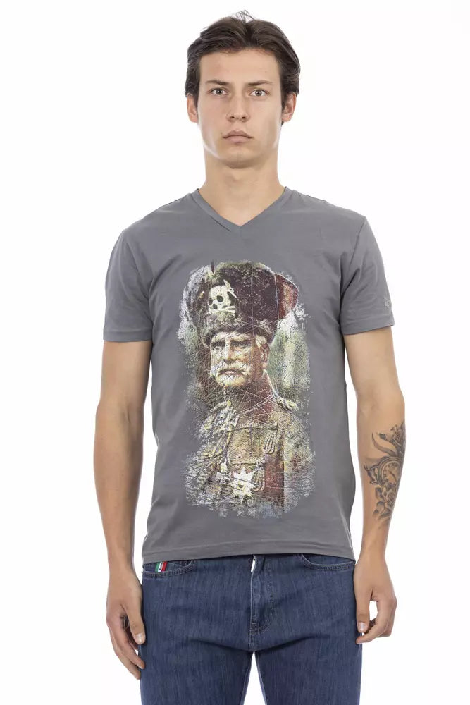 T-shirt homme en coton gris Trussardi Action