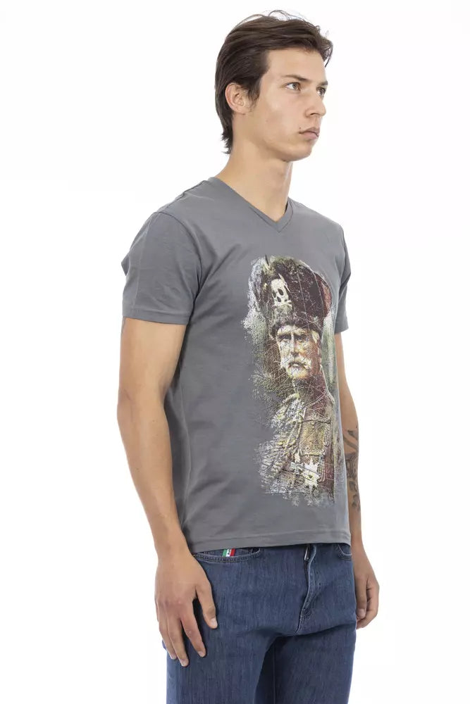 T-shirt homme en coton gris Trussardi Action
