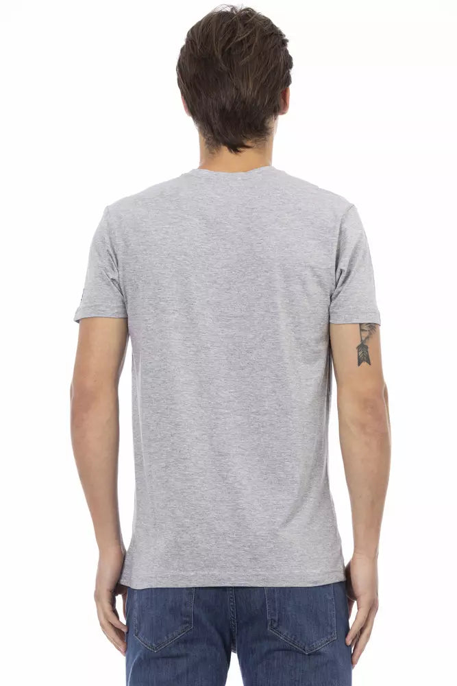 T-shirt gris en coton Trussardi Action pour homme
