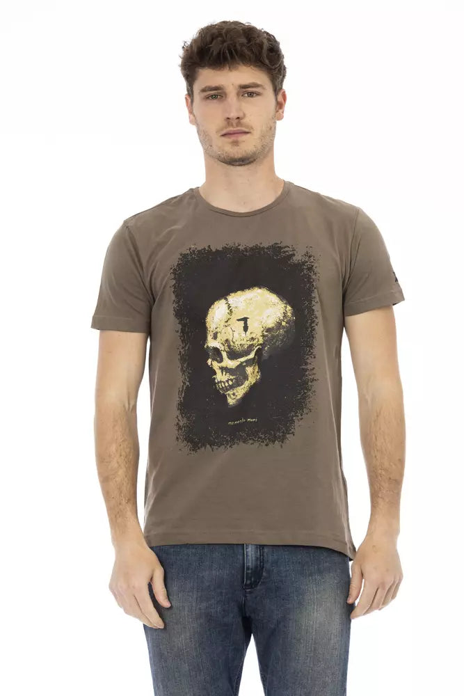 T-shirt homme en coton marron Trussardi Action