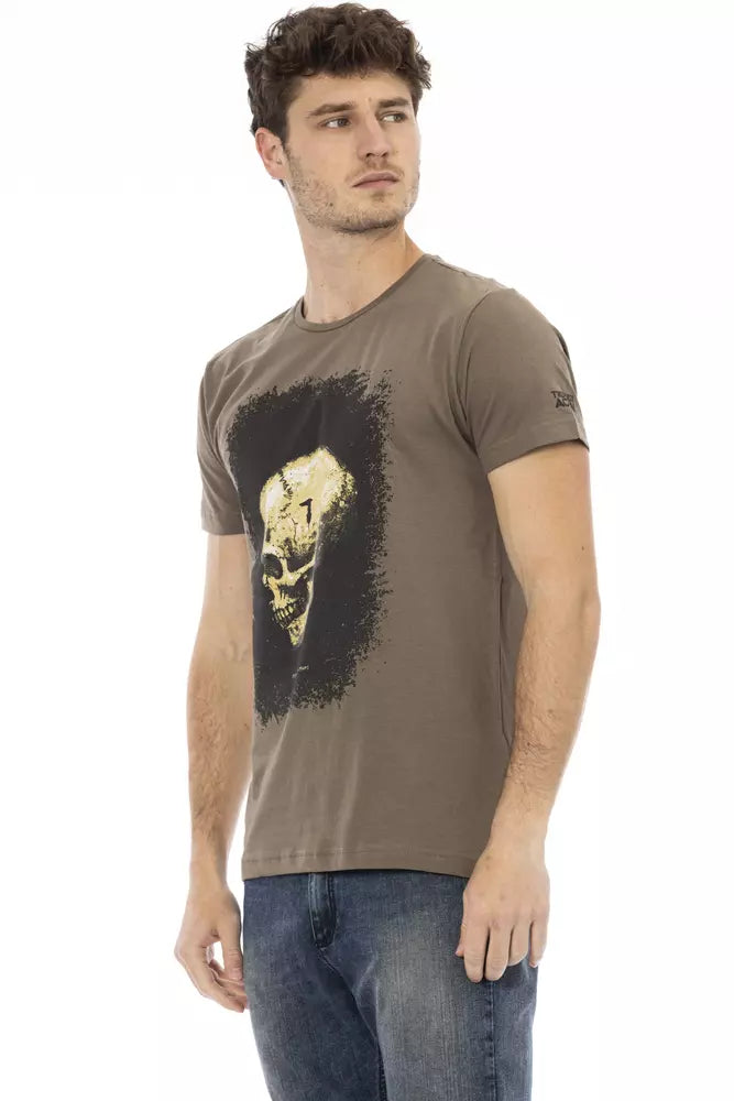 T-shirt homme en coton marron Trussardi Action