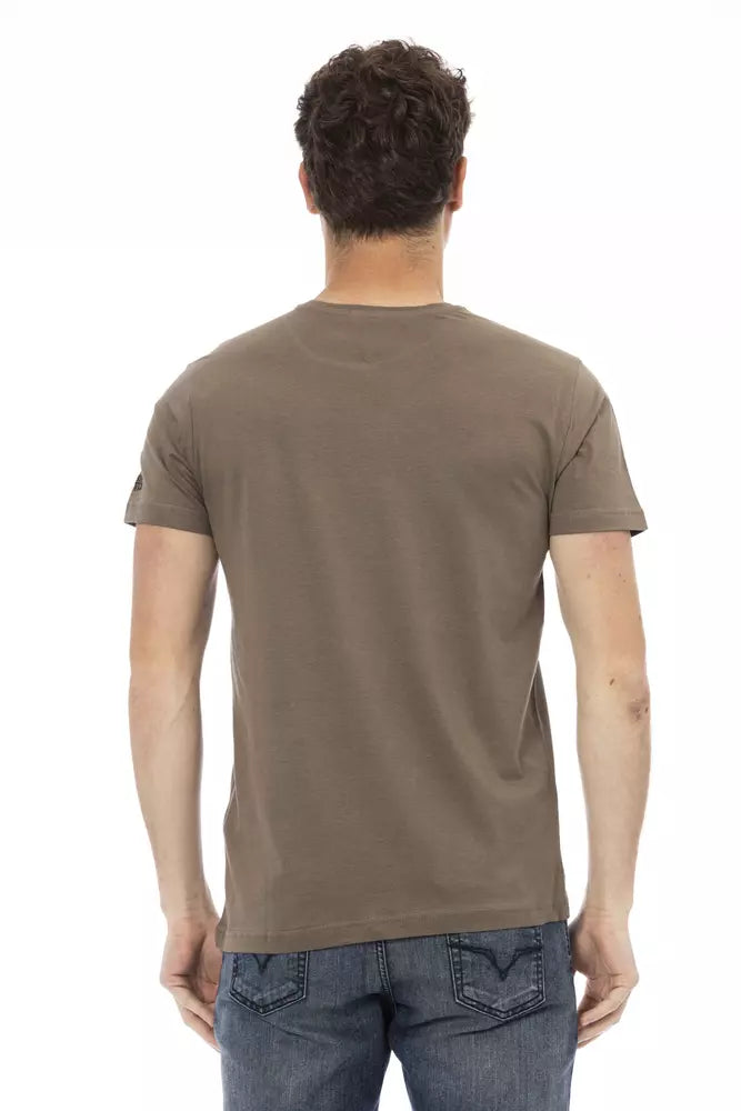 T-shirt homme en coton marron Trussardi Action