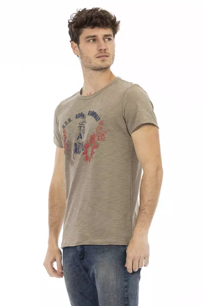 T-shirt homme en coton vert Trussardi Action