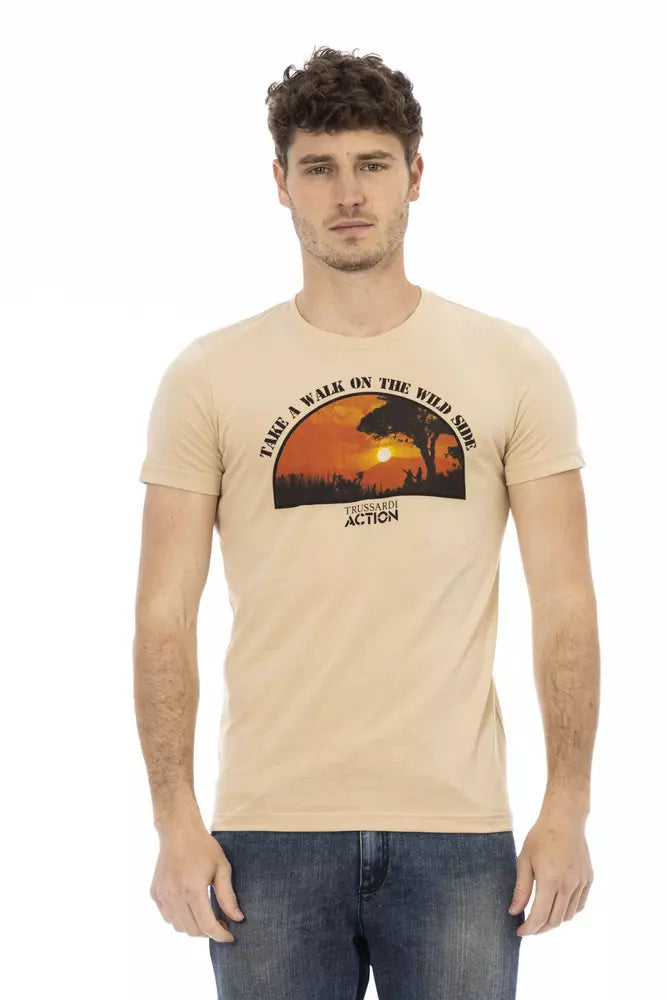 T-shirt pour homme en coton beige Trussardi Action