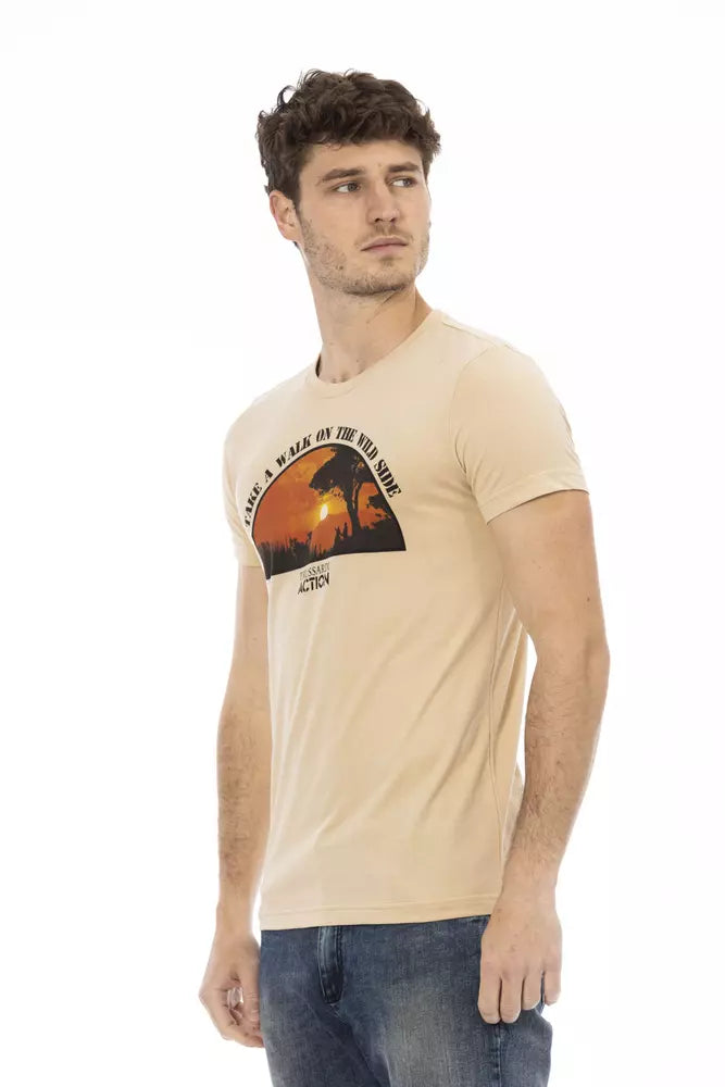 T-shirt pour homme en coton beige Trussardi Action