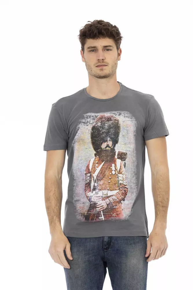 T-shirt gris en coton Trussardi Action pour homme