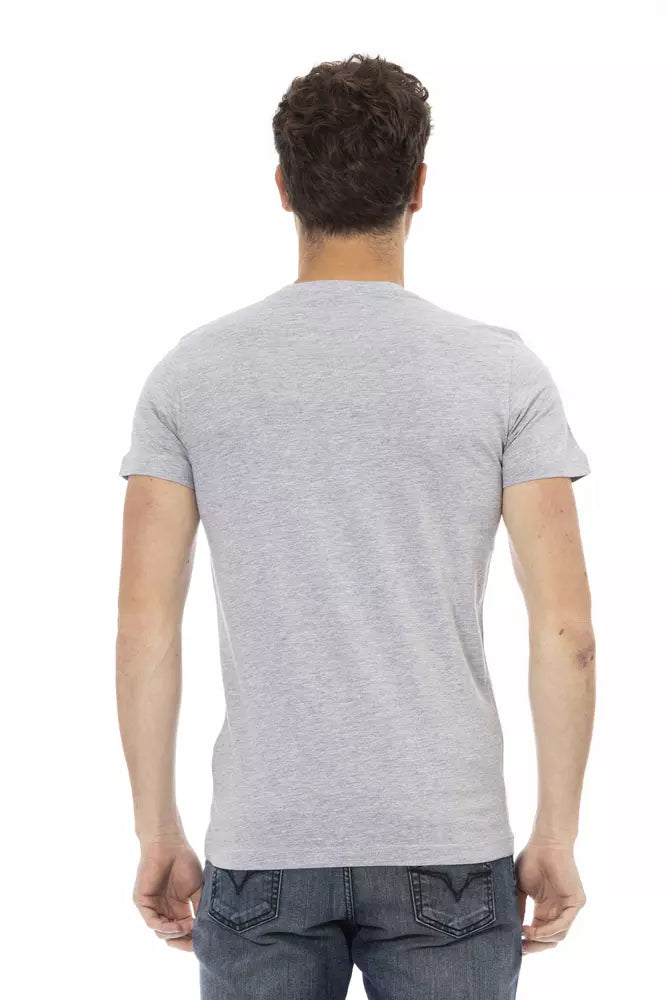 T-shirt gris en coton Trussardi Action pour homme