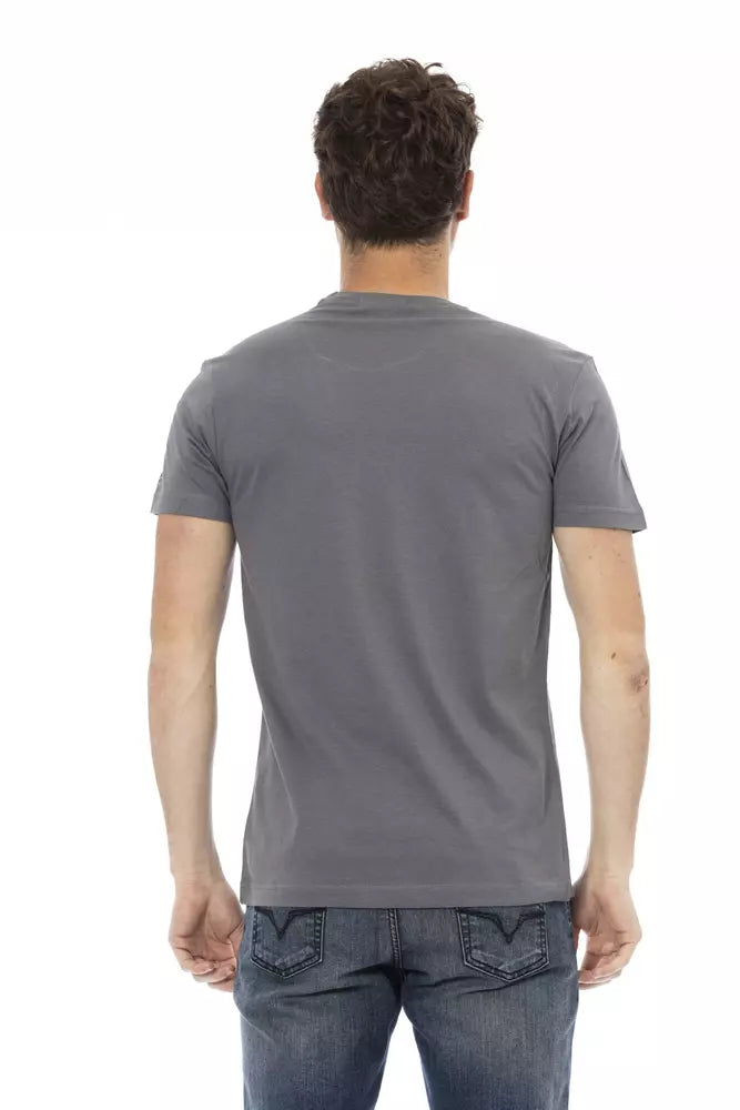 T-shirt gris en coton Trussardi Action pour homme