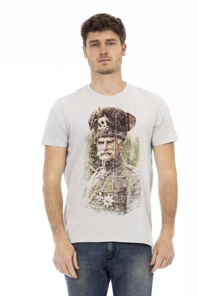 T-shirt gris en coton Trussardi Action pour homme