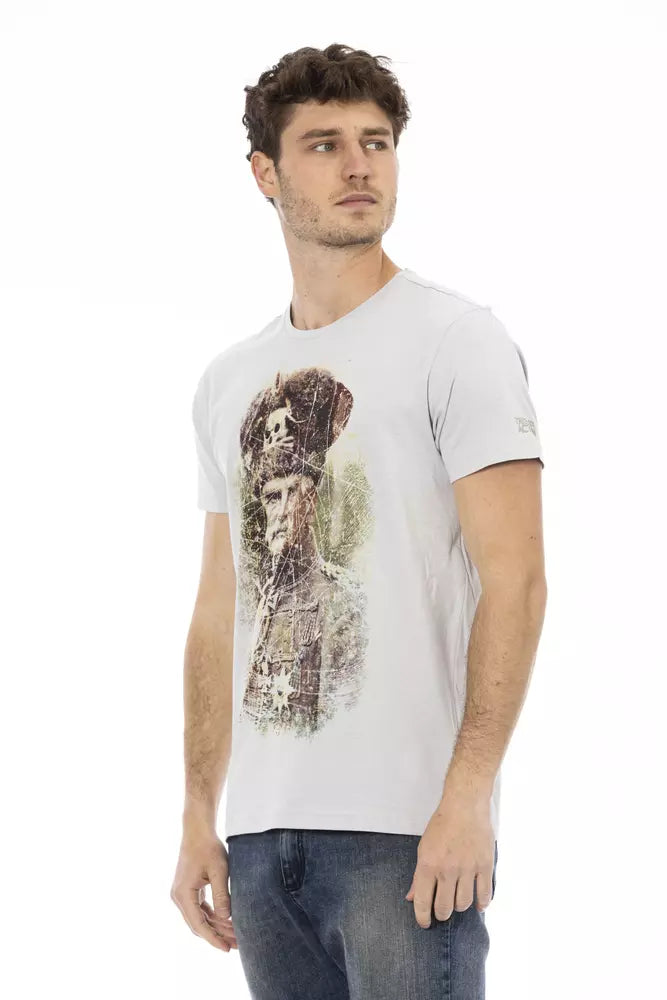 T-shirt gris en coton Trussardi Action pour homme