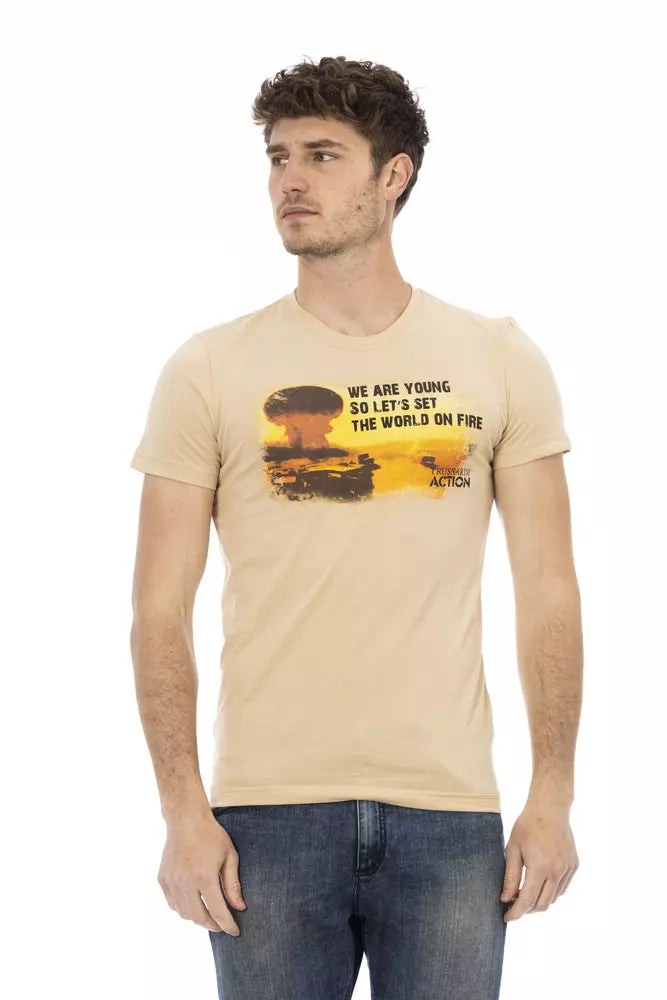 Trussardi Action Beige Cotton Men's T-Shirt