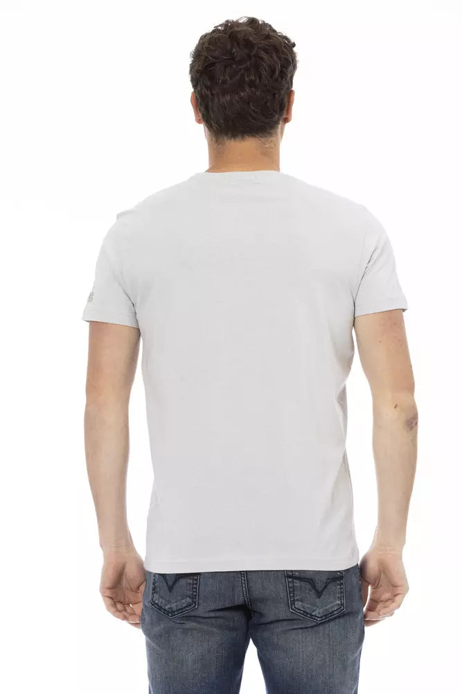 T-shirt gris en coton Trussardi Action pour homme