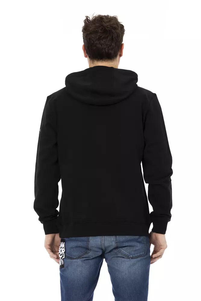 Sweat à capuche noir en coton pour homme Automobili Lamborghini