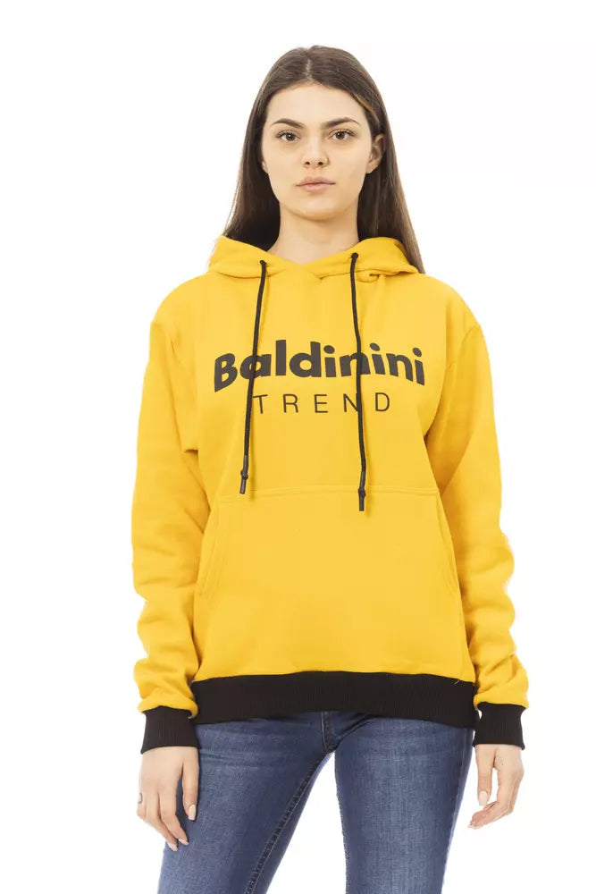Sweat à capuche jaune en coton Baldinini Trend pour femme