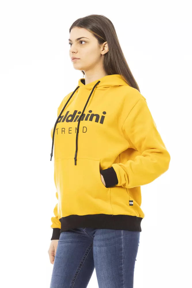 Sweat à capuche jaune en coton Baldinini Trend pour femme
