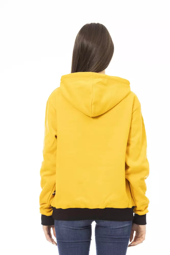Sweat à capuche jaune en coton Baldinini Trend pour femme