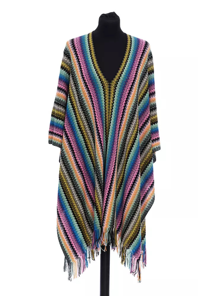Poncho en Laine Multicolore Femme Missoni