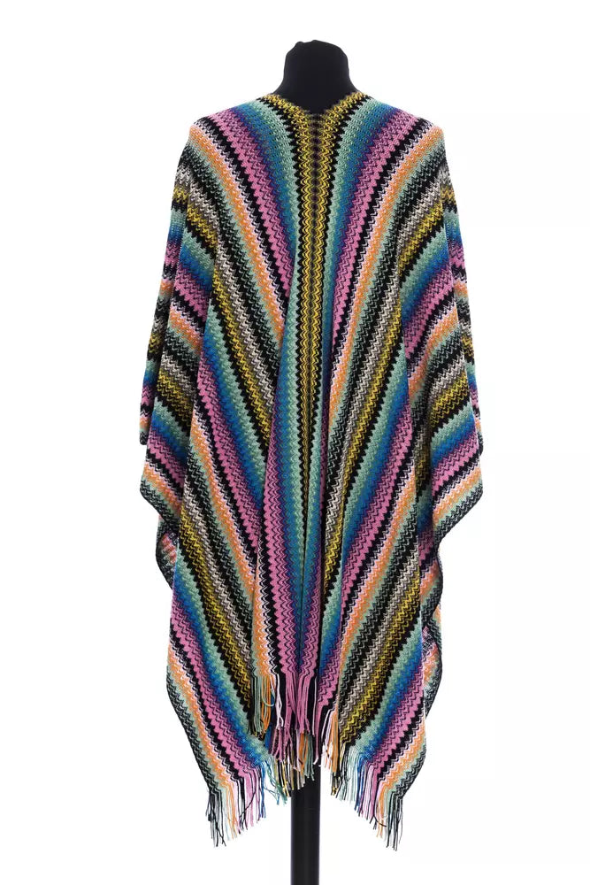 Poncho en Laine Multicolore Femme Missoni