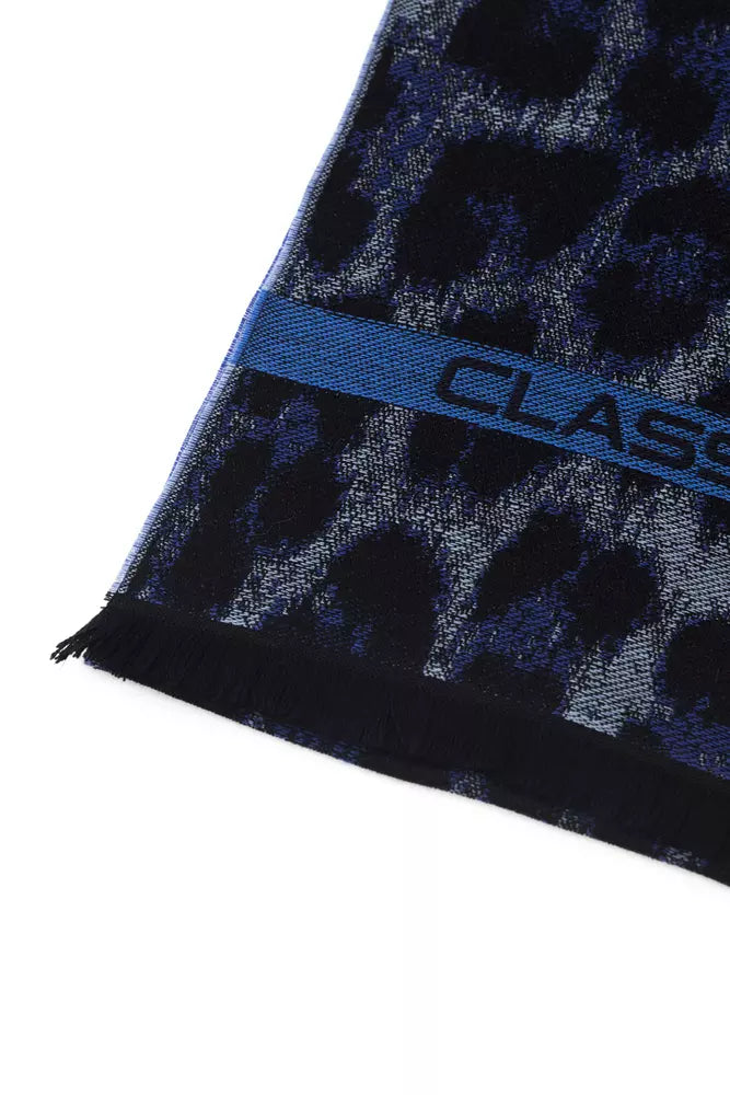 Écharpe homme en laine bleue Cavalli Class