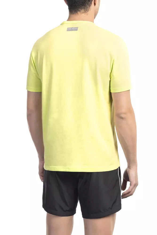 T-shirt jaune en coton pour homme Bikkembergs