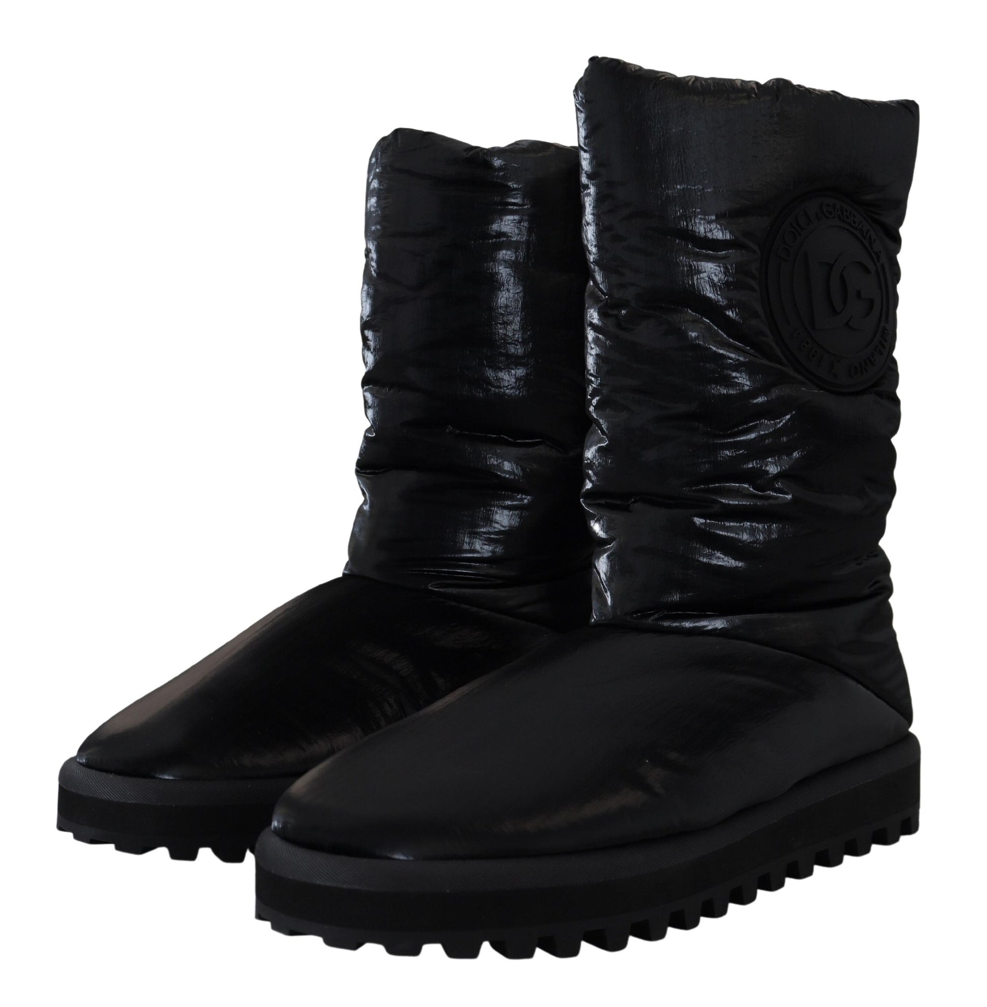 Bottes d'hiver mi-mollet matelassées noires Dolce & Gabbana