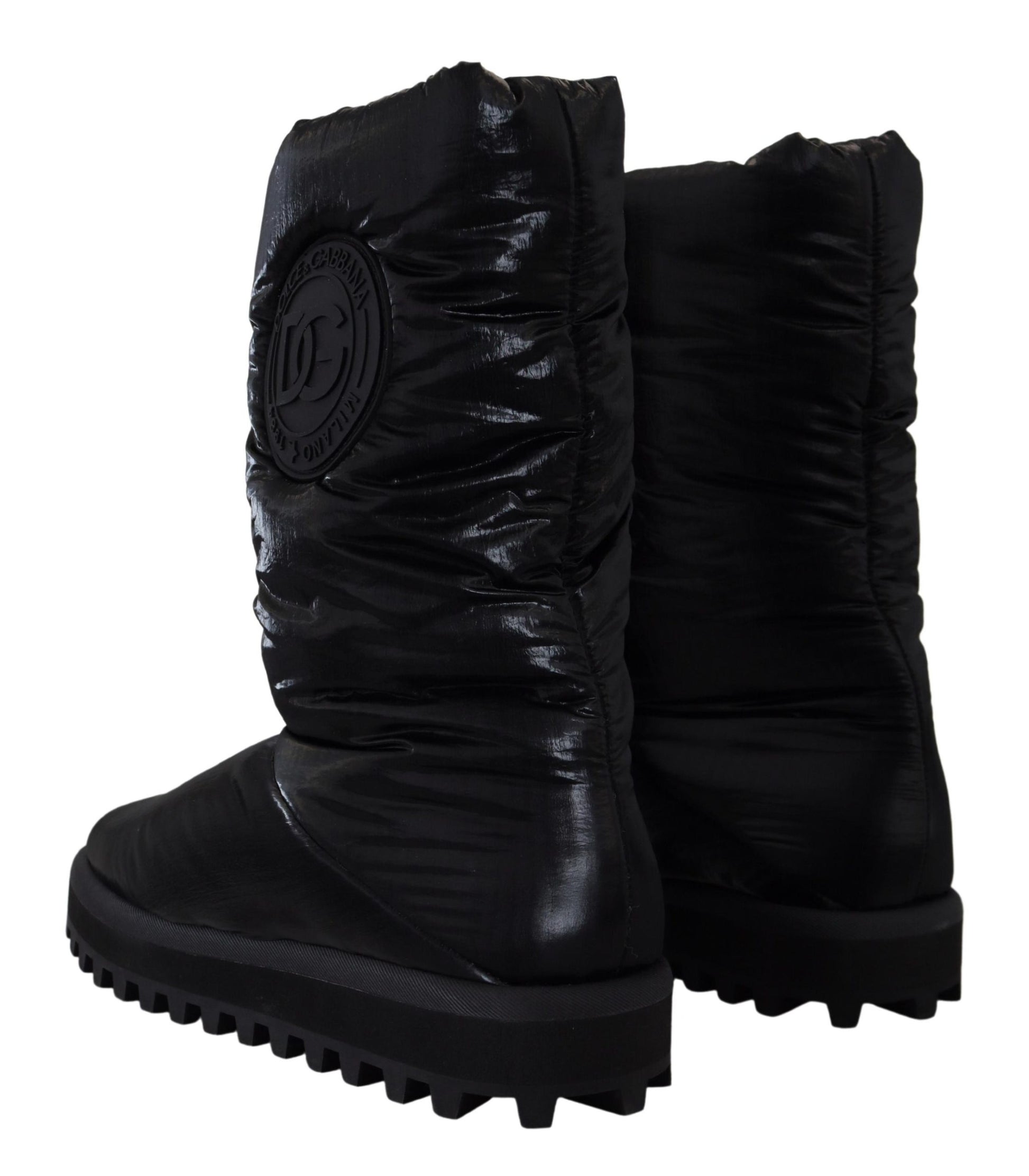 Bottes d'hiver mi-mollet matelassées noires Dolce & Gabbana
