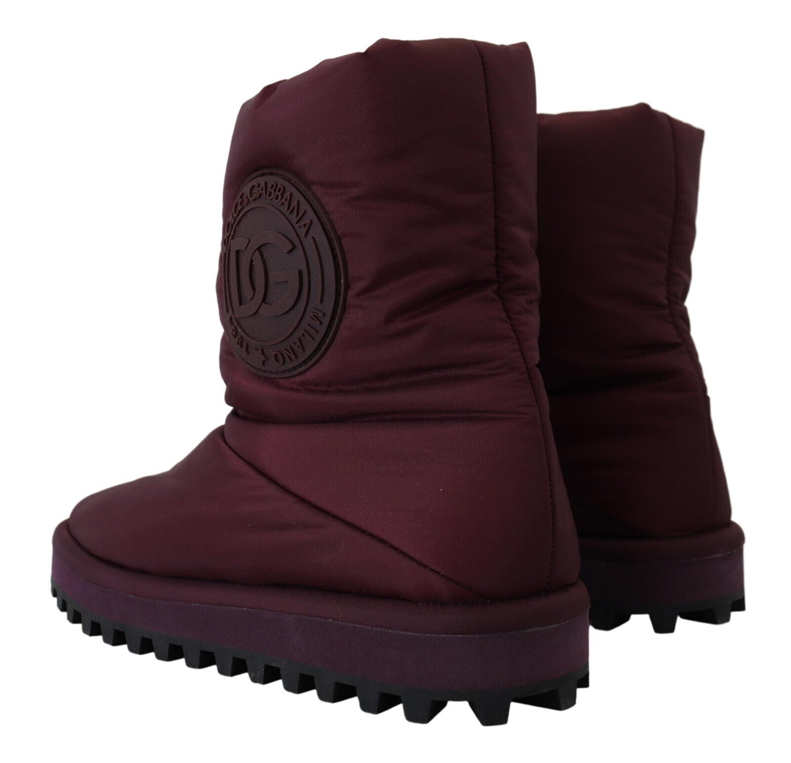 Bottes mi-montantes Dolce & Gabbana en nylon bordeaux rembourrées